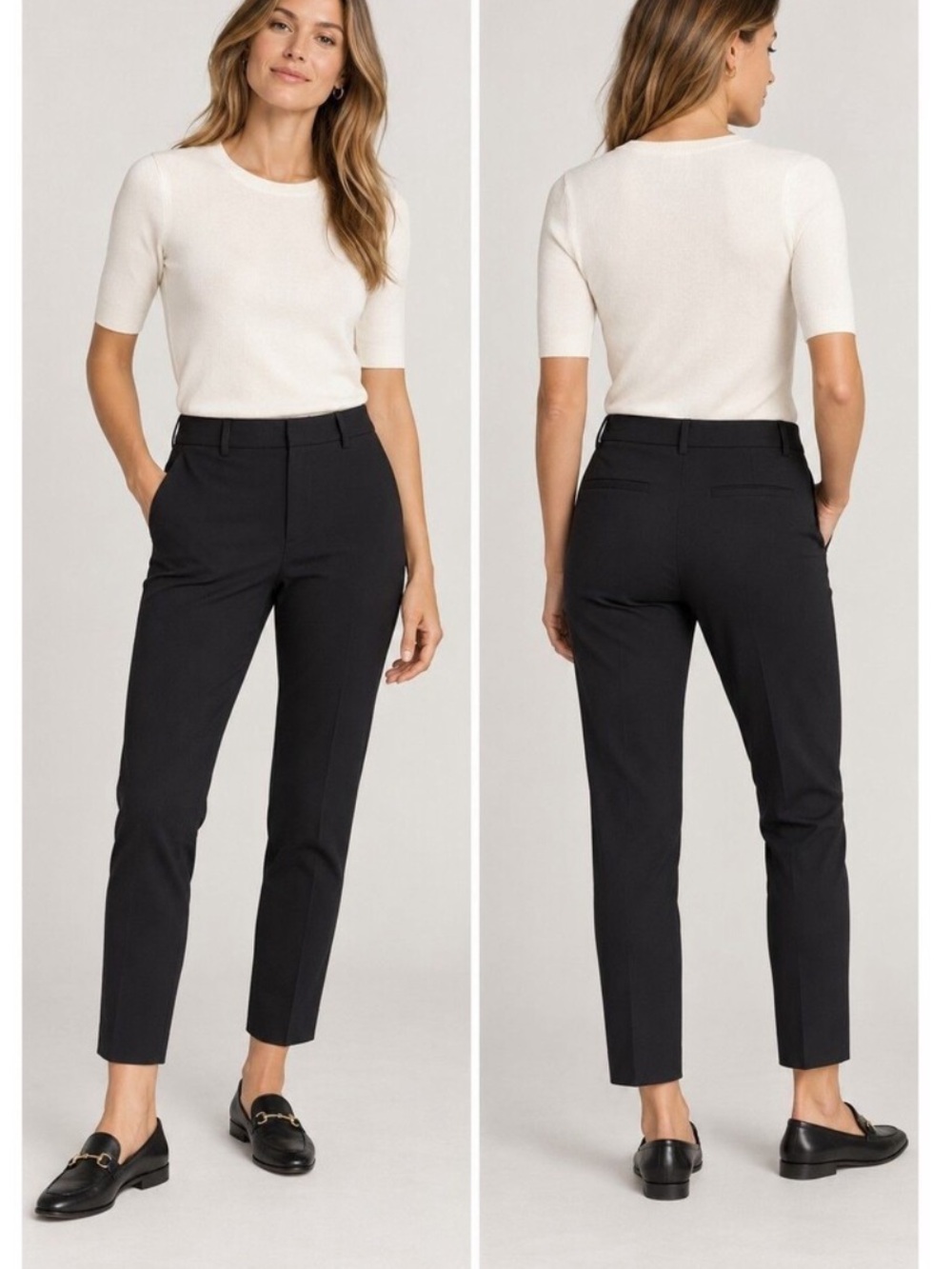 Theory Women's Treeeca 4K Double Knit pants Sz 10 Black